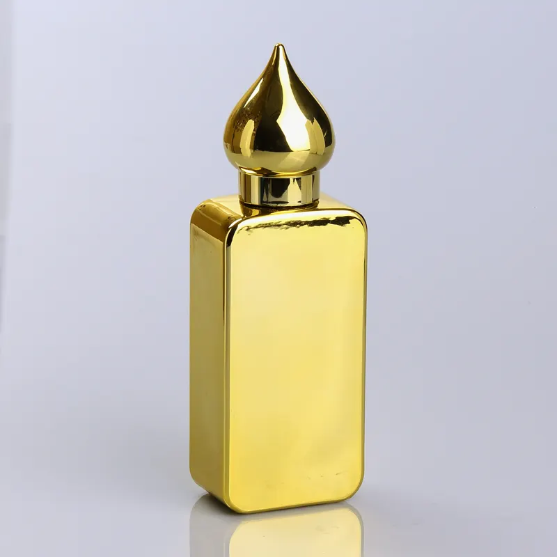 50 مللي الأشعة فوق البنفسجية لون الذهب رذاذ الزجاج زجاجة عطر عربية
