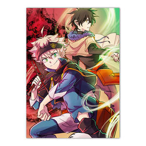 (Sin marco), venta al por mayor de carteles de <span class=keywords><strong>Anime</strong></span> personalizados de diferentes tamaños, póster de lienzo <span class=keywords><strong>Asta</strong></span> de trébol negro, arte de pared - Product Image 5