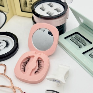 Kit <span class=keywords><strong>de</strong></span> <span class=keywords><strong>cils</strong></span> magnétiques synthétiques 2026 avec bande en coton noir, faits à la main, réutilisables, sans cruauté animale, pour le bas des yeux, avec plateau à <span class=keywords><strong>cils</strong></span> - Product Image 1