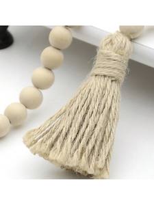 Ciondolo <span class=keywords><strong>in</strong></span> <span class=keywords><strong>Legno</strong></span> Colorato con Nappa e Corda per Decorazione <span class=keywords><strong>di</strong></span> <span class=keywords><strong>Tende</strong></span> e Anelli, Prodotto Artigianale <span class=keywords><strong>in</strong></span> Perle <span class=keywords><strong>di</strong></span> <span class=keywords><strong>Legno</strong></span> - Product Image 3