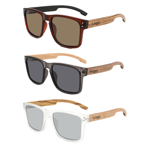 Lunettes de soleil polarisées en bois de bambou rétro carrées personnalisées avec logo 2025, verres TAC UV400, pour hommes et femmes - Product Image 1