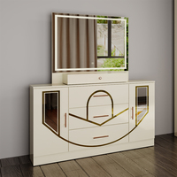 Ensemble de chambre à coucher complet de luxe moderne turc, lit double king size en bois, rangement à domicile, ensemble de meubles de chambre à coucher en bois massif