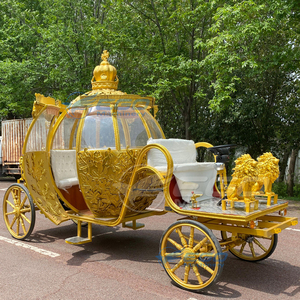 Carruaje Eléctrico de Lujo Grande Modelo Cenicienta 2025, Escultura Dorada de Alta Calidad, Transporte Especial en Forma de Calabaza - Product Image 3