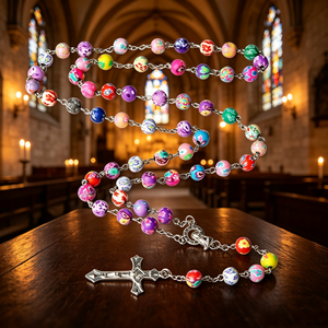 Magnifiques chapelets catholiques avec étui, Israël, Vierge Marie, bijoux en acier, vente en gros, pour souvenir, chapelets catholiques de luxe - Product Image 5