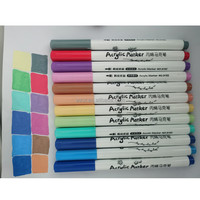 Marqueurs d'art acryliques OUTAE 12 couleurs, pointe feutre, encre permanente, encre colorée, plastique PP, ensemble de marqueurs liquides directs pour artistes peintres
