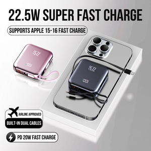 Batterie externe portable 22,5 W à charge rapide avec câble intégré pour appareils Apple, idéale pour les voyages - Product Image 3