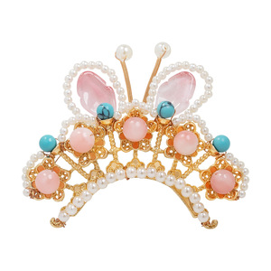 Tocado Hanfu, accesorios de vestuario antiguos, horquillas de estilo antiguo, adornos para el cabello, flor de aleación con imitación de perlas, accesorios pequeños para el cabello - Product Image 5