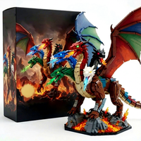 Dragon pour ensemble de blocs de construction en plastique, modèle d'assemblage 3D DIY, kit de puzzle animalier créatif pour la décoration de bureau, pour collectionneurs et tous les âges