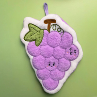 Serviette de toilette ronde en polaire corail écologique brodée de dessins animés pour enfants, séchage rapide, usage domestique