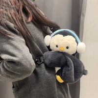 Tas Selempang Boneka Stitch Lucu, Tas Bahu Hewan Boneka Lembut, Tas Selempang Boneka Berbulu Desain Peluk untuk Hadiah Anak Perempuan