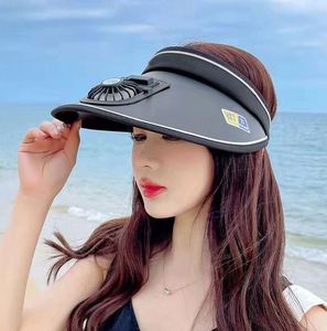 Women's Acrylic Multi-Panel Sporty Anti-Ultraviolet Rechargeable Fan <b>Hat</b> <b>Summer</b> Outdoor Sunscreen Sunshade Big Eave Casual Top - Product Image 1