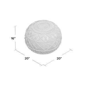 Puf de macramé de algodón hecho a mano, reposapiés otomano, sala de estar cojín para suelo para, sofá, decoración - Product Image 4