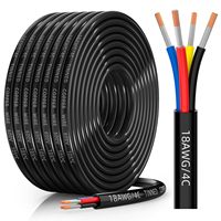 Fil électrique torsadé en cuivre étamé à 4 conducteurs de calibre 18, gaine PVC, indice de protection IP65, pour usage automobile, industriel, camping-car, éclairage solaire et LED