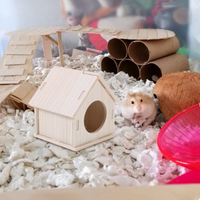 Sarang Hamster Kayu Solid Alami Grosir Cocok untuk Istirahat, Tempat Bersembunyi, dan Tempat Berteduh untuk Hewan Peliharaan Kecil