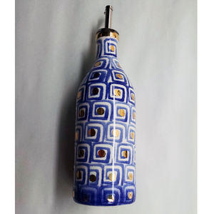 Bouteille d'olive peinte à la main avec verseur, bouteille de vinaigre de Style italien brillant en céramique avec bec, Simple et moderne, 1 pièce - Product Image 4