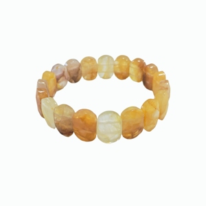 กำไลข้อมือควอตซ์สีเหลืองธรรมชาติ กำไลคริสตัลบำบัดสำหรับบรรเทาความวิตกกังวล สงบอารมณ์ และปลอบประโลมจิตใจ - Product Image 1
