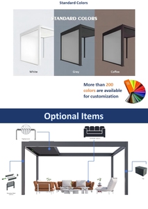 Pérgola de Aluminio Retráctil con Techo de Láminas Ajustables en Tamaños y Colores Personalizados <span class=keywords><strong>para</strong></span> Terraza, Jardín y Piscina - Product Image 6