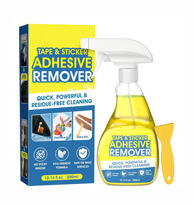Décapant adhésif <span class=keywords><strong>pour</strong></span> enlever les résidus d'étiquettes, de rubans, de colle, de chewing-gum, de mastic, nettoyant <span class=keywords><strong>pour</strong></span> colle avec grattoir, fonctionne sur le verre, le vinyle, le métal - Product Image 1