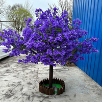 Arbre artificiel de cerisier en fleurs violet pour petit appartement |   Arbre à fleurs artificiel en pot avec fleurs en PE