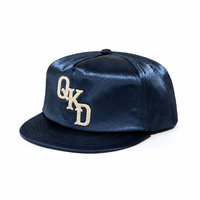 Casquette Snapback Unisexe Personnalisée avec Logo Brodé 3D en Jacquard Satiné Bleu Marine pour Enfants, Style Streetwear, Vente en Gros OEM