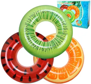 Flotteur de <span class=keywords><strong>piscine</strong></span> gonflable, Tubes, anneaux de natation, jouets de plage, Tube gonflable, fruits, pièces - Product Image 1