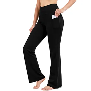 Activewear Butt Leggings Hoge Taille Plus Size Bell Bottoms Zwarte Flare Legging 2024 Met Zak