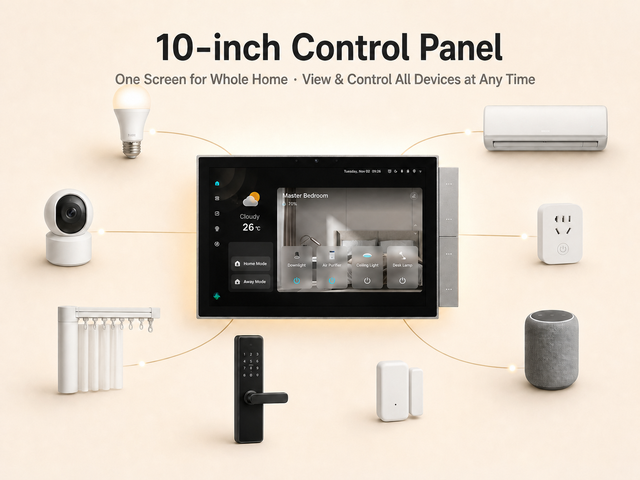 10.1 Inch Large LCD  Equipped CameraInches Tuya Smart Life Home System Zigbee BLE WIFI Gateway Touch Smart Control Panel