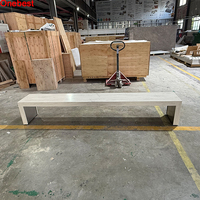 Bancs de table à manger en pierre à surface solide Corian ensemble de dessus bas longues tables de dîner de nourriture KFC