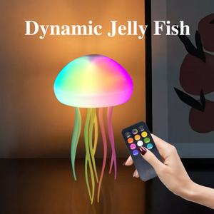 Nouveaux produits : Lampe méduse à activation sonore, lumière d'ambiance, veilleuse animée, tactile, dégradé de couleurs, batterie intégrée - Product Image 5