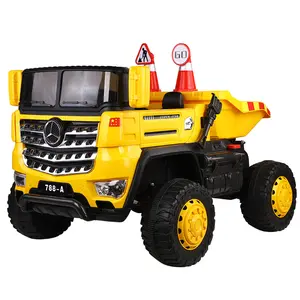 Yüksek kaliteli iki koltuk kamyon teknik araç/çocuk oyuncakları traktörler 12v uzaktan kumanda çocuklar araba kamyon elektrikli çocuk arabası