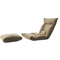 Canapé pouf ergonomique moderne pliable au design personnalisé, fauteuil paresseux à angles réglables, revêtement en coton et lin, mousse haute densité