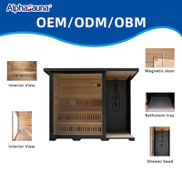 Sauna extérieur avec douche, design moderne et élégant, bois de cèdre massif, vente directe d'usine, matériaux en bois personnalisables