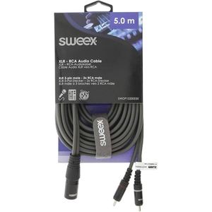 Câble stéréo XLR 3p mâle vers 2x RCA mâle 5m gris foncé - Product Image 3