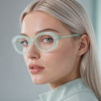 Nouvelle Arrivée Montures de Lunettes Rondes Faites à la Main en Acétate Épais avec Construction Durable