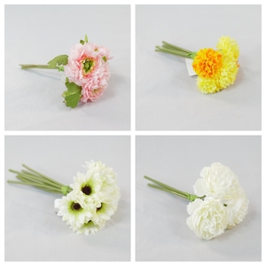 Ramo de Flores Artificiales Mixtas al por Mayor, Realistas, de Seda, Peonía, Gerbera, <span class=keywords><strong>Blancas</strong></span>, Rosas, Amarillas, Hechas a Mano, Duraderas, para el Día de San Valentín - Product Image 1
