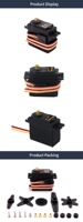 Servomoteur numérique programmable FEETECH FT5116M pour voitures RC, taille standard, 6V 15kg.cm, engrenage métallique, protection pour robots et bras de modèles RC