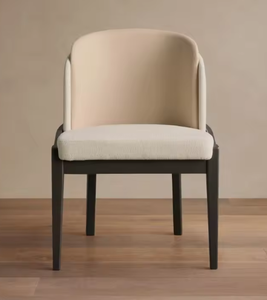 เก้าอี้ทานข้าวทรงเออร์โกโนมิกส์เบาะนั่งหุ้มผ้า พนักพิงไม้สักแท้ ทนทาน เป็นมิตรกับสิ่งแวดล้อม ดีไซน์สวยงาม เหมาะสำหรับห้องนั่งเล่น - Product Image 2