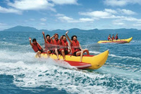 Été Single tube 5 Personnes Sièges PVC gonflable bateau banane d'eau remorquable poisson volant bateau banane pour jeu d'eau