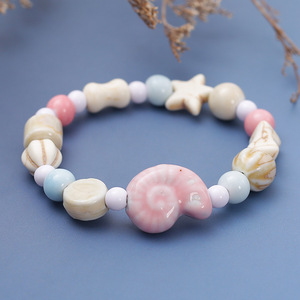 Retro-Keramikarmband mit Ofenglasur, Perlenarmband im Ozeanstil mit mehreren Elementen, ein frisches, vielseitiges Accessoire - Product Image 3