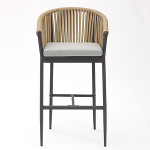Tabouret haut avec coussin et corde <span class=keywords><strong>Chaise</strong></span> <span class=keywords><strong>de</strong></span> <span class=keywords><strong>bar</strong></span> Design moderne <span class=keywords><strong>de</strong></span> haute qualité Hôtel Bistro Café Terrasse - Product Image 2