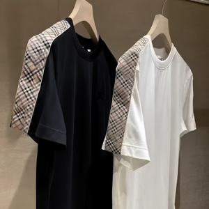 <b>Top</b>-quality Luxury Casual Men's Clothing Outdoor Breathable Checkered <b>Patchwork</b> Classic Men's T-Shirts Fashion Youth T-Shirts - Product Image 2