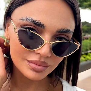 Cat Eye Sunglasses Metal <b>Frame</b> Gold UV400 Protection Women Fashionable Small Size Ocean Lens Style - Product Image 4