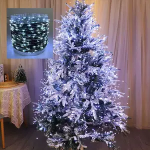 Guirlande lumineuse LED de Noël en gros, fil de cuivre vert, guirlande féerique, télécommande manuelle, piles, étanche, pour Noël - Product Image 2