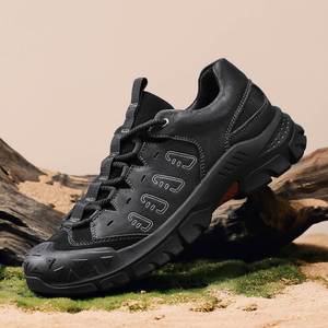 Zapatos de Seguridad de Cuero con Puntera de Acero y Cordones para Hombre Jick, Forro de Algodón Cómodo, Suela de Goma para Todas las Estaciones, Uso en Fábrica, Trabajo al Aire Libre - Product Image 1