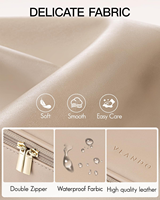 Trousse de Maquillage de Voyage Imperméable en Cuir PU, Organisateur de Cosmétiques avec Porte-Pinceaux Séparé, Grande Capacité, Pochette de Beauté
