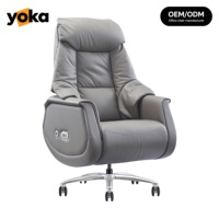 Chaise électrique intelligente en cuir : mousse haute densité, soutien lombaire, ergonomique pour suite de direction