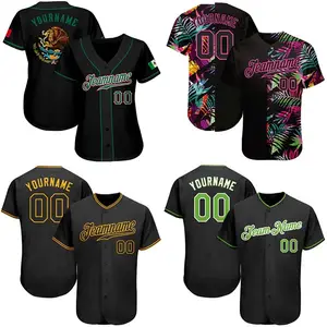 Wholesale men custom Embroidery MLBing black and white baseball shirts jerseys design sublimation mesh texas rangers uniform