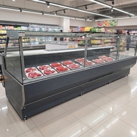 Réfrigérateur de comptoir commercial à température unique pour charcuterie, refroidissement par air, vitrine droite en verre pour viande fraîche et préparations cuites