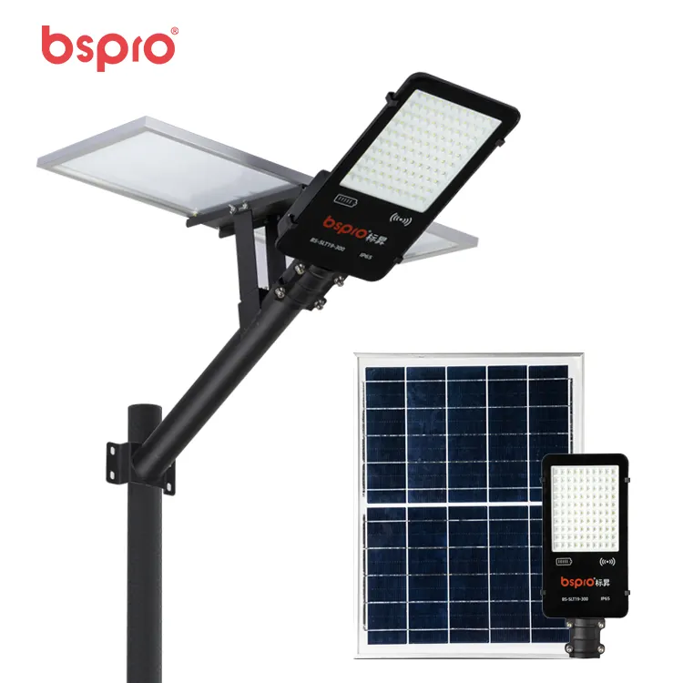 Bspro Outdoor Brighter LED alluminio IP65 impermeabile 300W illuminazione stradale divisa lampione solare
