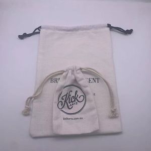 Sac à poussière en toile de coton sergé recyclable avec cordon de serrage pour bijoux et chaussettes - Emballage personnalisable - Product Image 6